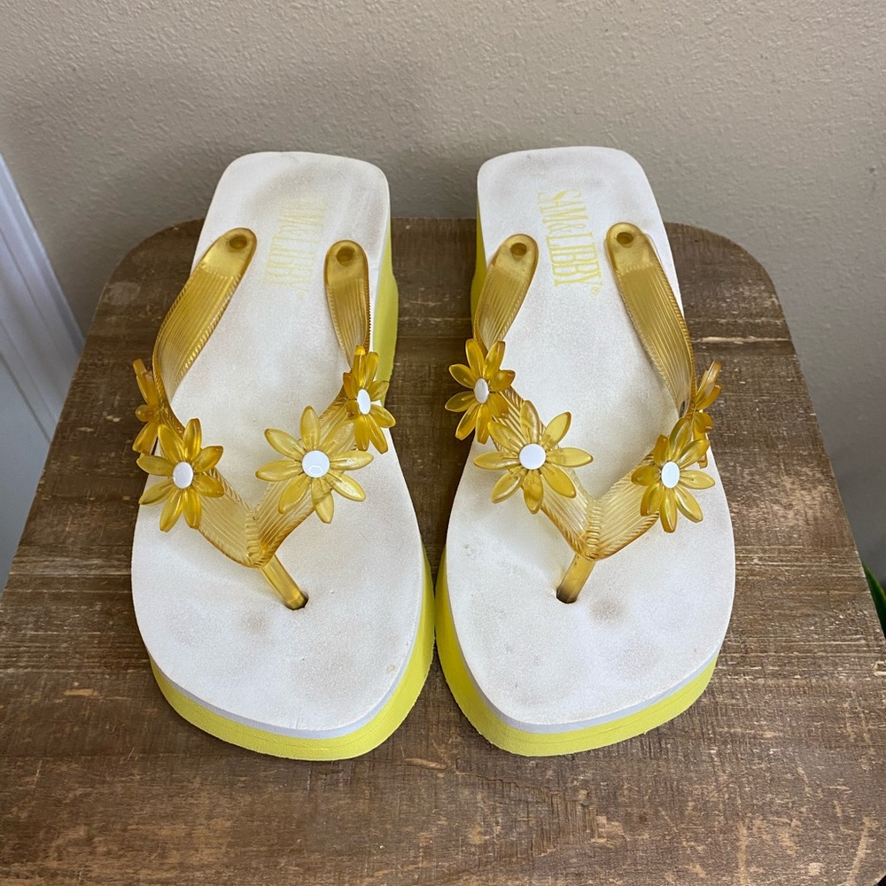 Sam & Libby 90s Y2K Chunky Square Toe Wedges